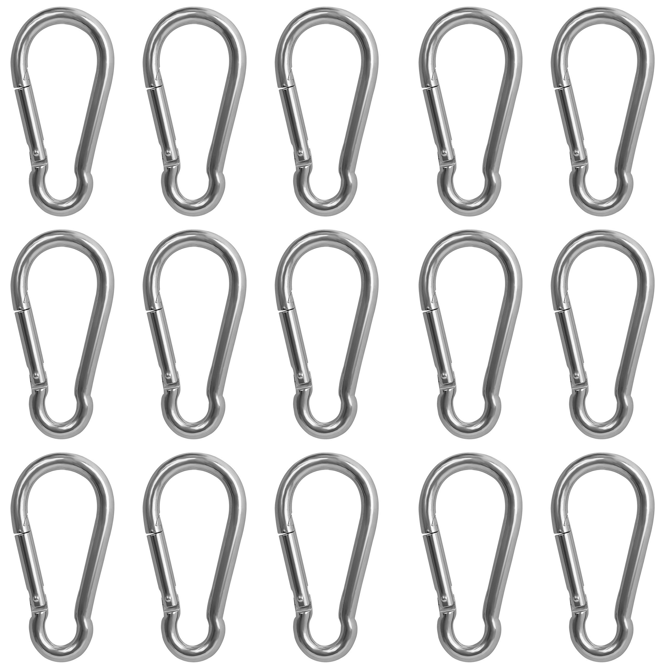 Spanngurt Edelstahl Karabinerhaken M4 - 15 Stk.