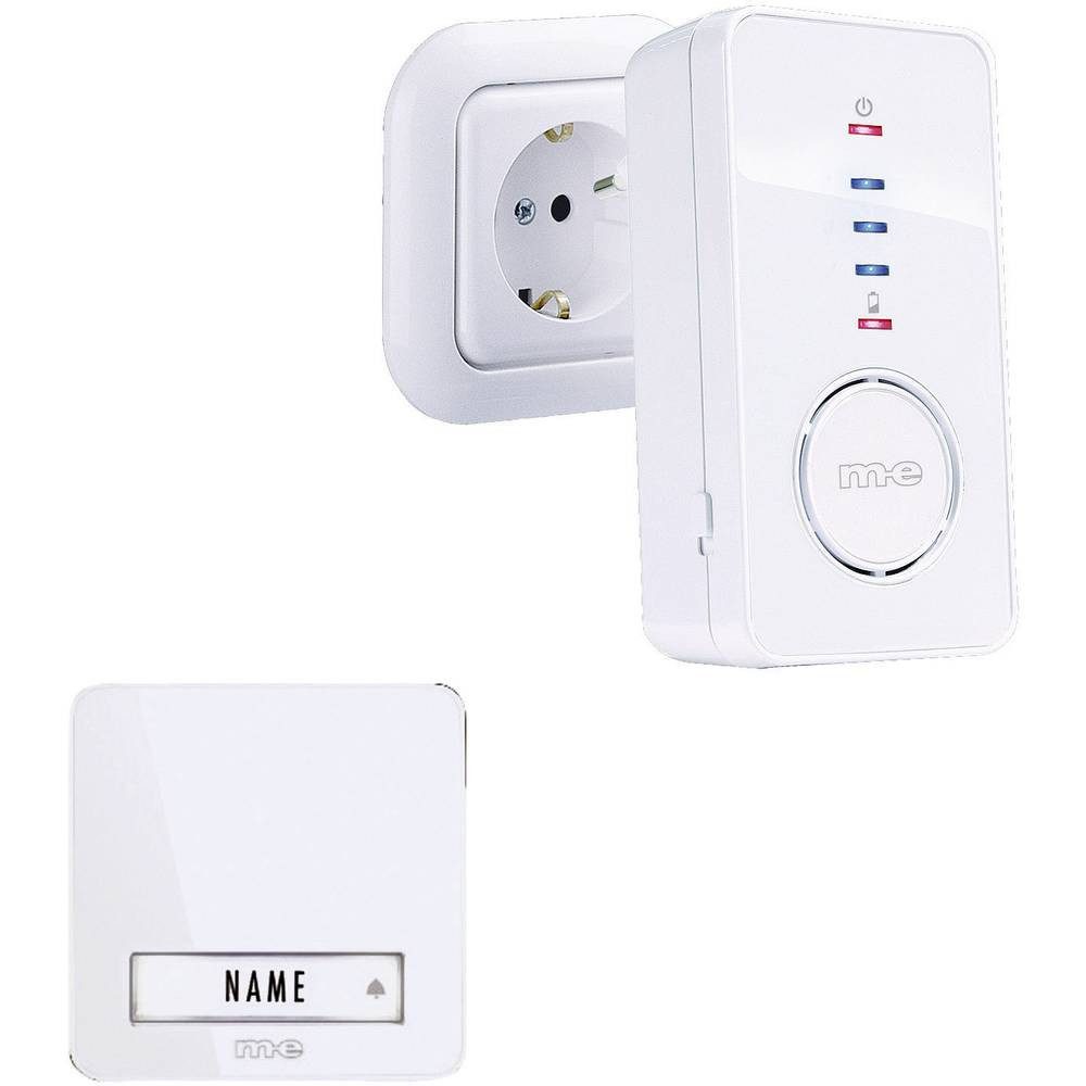 m-e Smart Home Türklingel Funk-Türgong-Set Mobil BELL mit "Flip Plug" 41098
