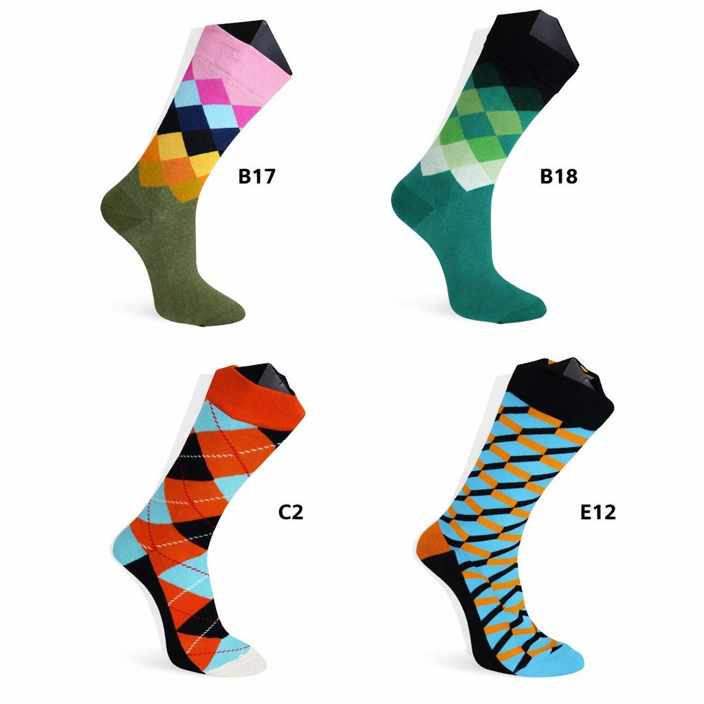 Illes-Laedchen Freizeitsocken Herren Socken bunt gemustert – 4er Pack Design Socken Baumwolle viele Muster - beste Qualität