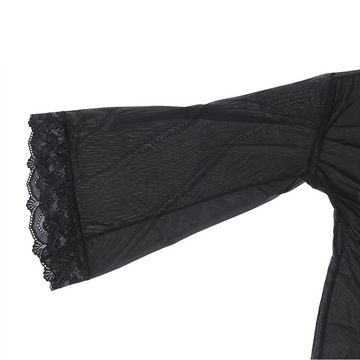 Organza Lingerie Kimono Las Vegas Kimono, leicht transparenter Look in schwarz mit Spitzendetails, sexy Dessous