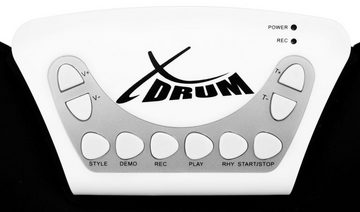 XDrum Digitales Drum Set PDP-10 Pico Roll-Drum-Pad, 10 Pads, USB, 3 Drum Sounds, 2 Pedale & Begleitrhythmen