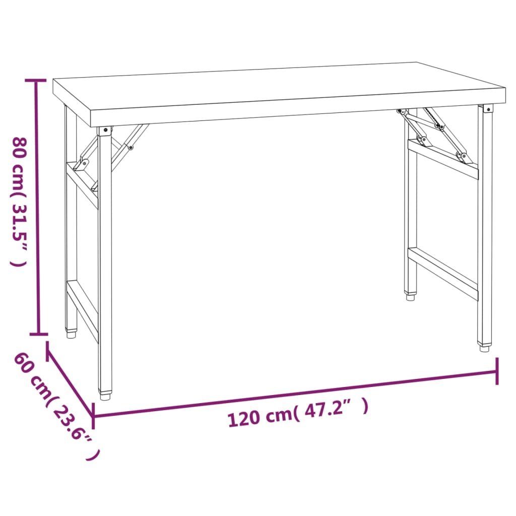 (1-St) Aufsatzboard Küchen-Arbeitstisch mit Edelstahl cm vidaXL 120x60x115 Spülenschrank