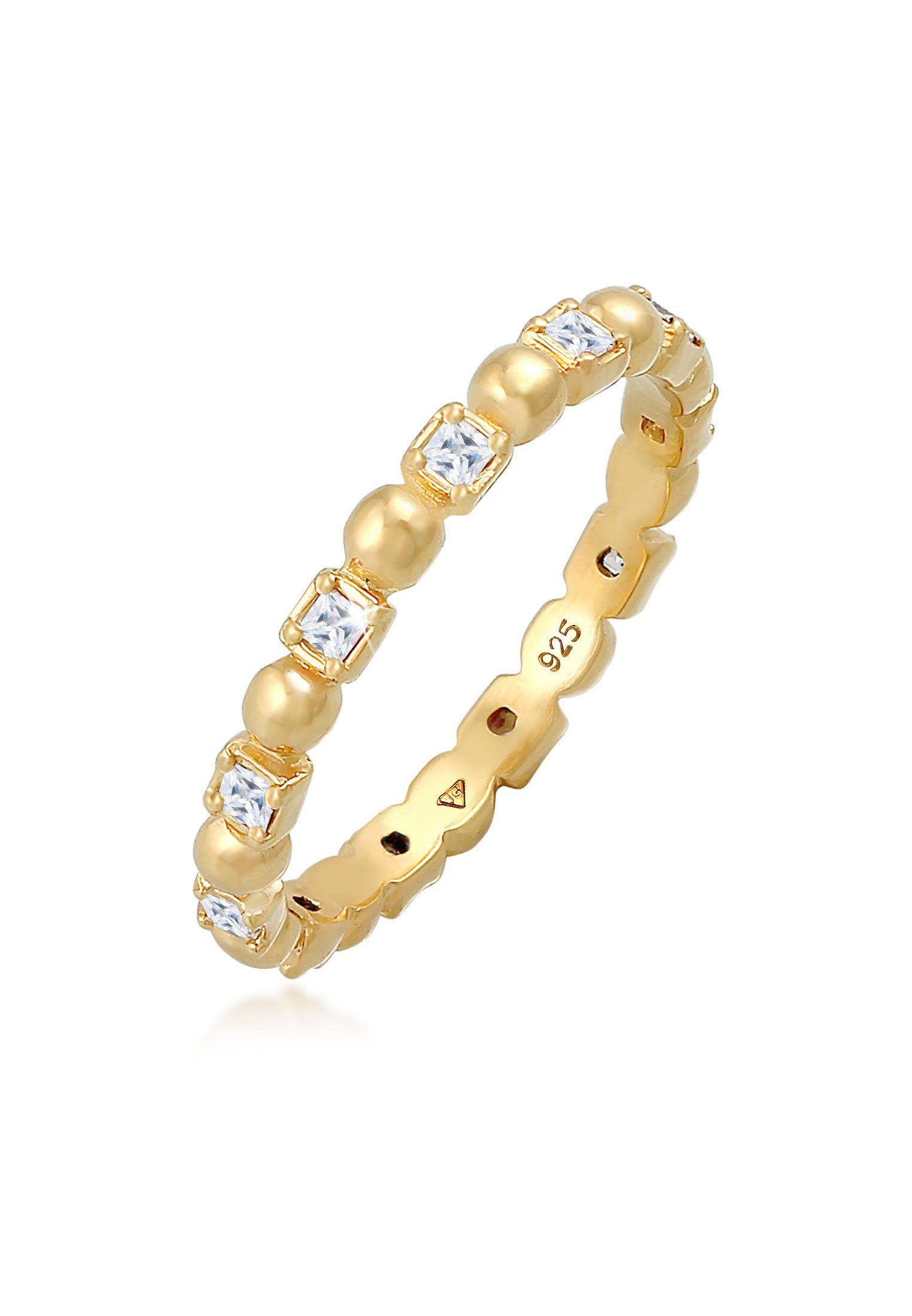 Elli Fingerring Bandring Kugel Zirkonia Viereck 925 Silber günstig online kaufen