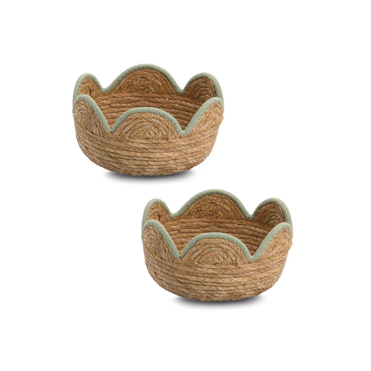Zeller Present Aufbewahrungskorb Aufbewahrungskorb, mint (Set, 2 St), 2er Set, ca. Ø24x13 cm, Binsengras