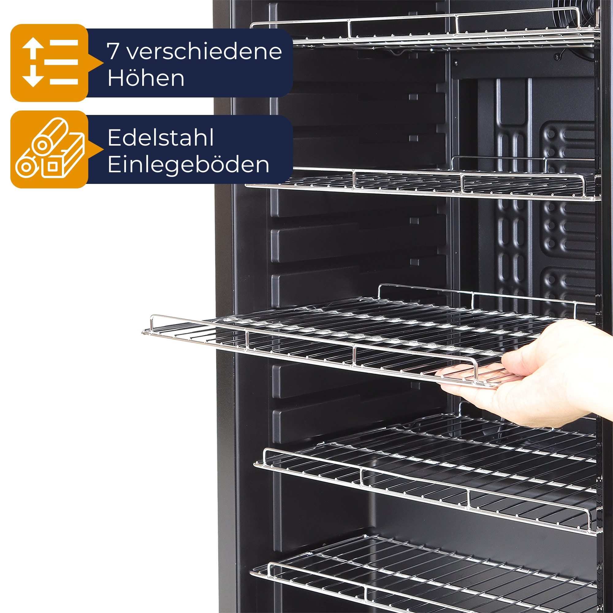 Sommertal Getränkekühlschrank GK100, 85 cm hoch, 48 cm breit, Touchscreen & Schloss kleiner Flaschenkühlschrank schwarz 100L – Bild 5 von 5