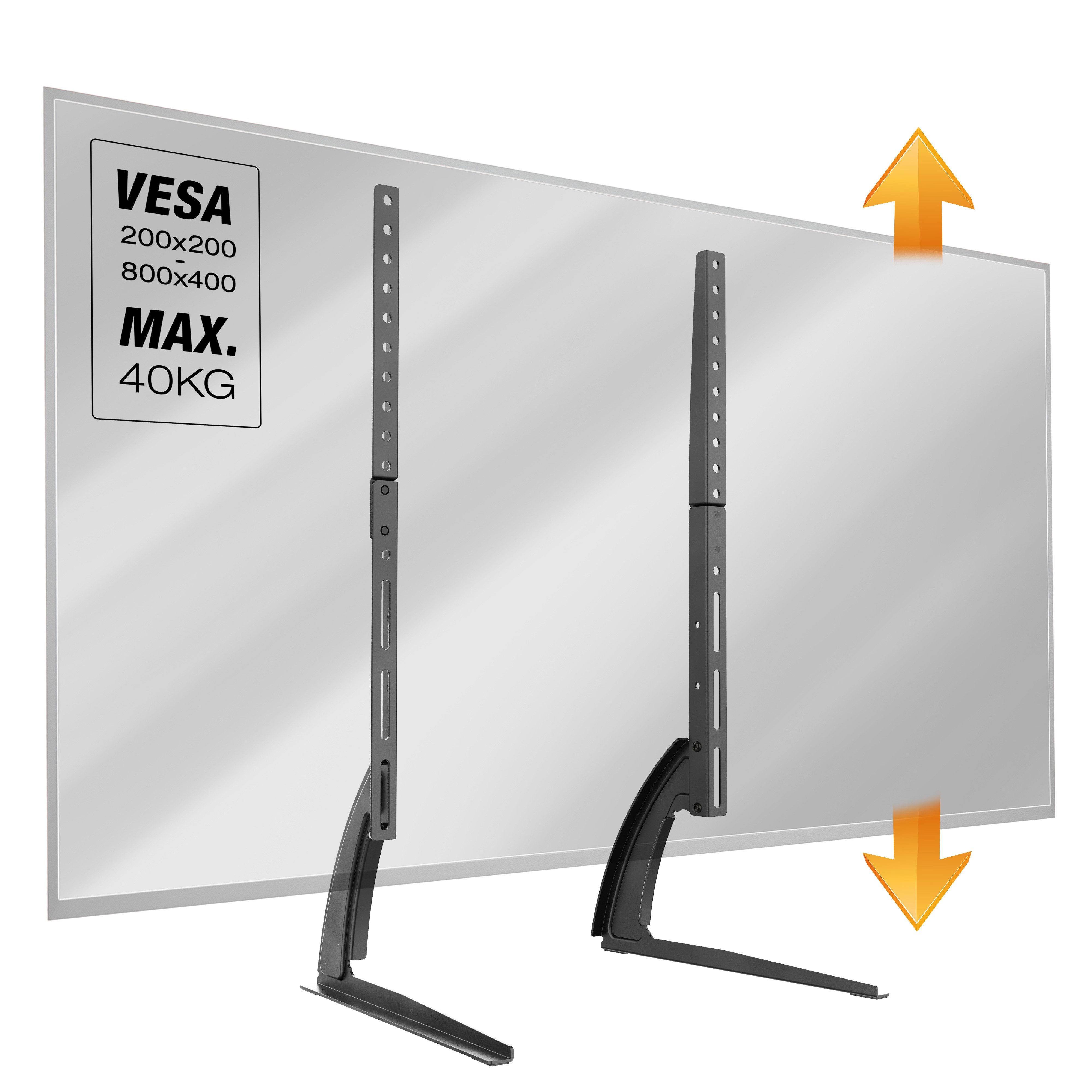 RICOO TV-Standfuß TV Standfuß höhenverstellbar VESA bis 800x400 mm FS502, (bis 65 Zoll, 2-tlg., TV Ständer Ersatz Füße Fernseher Standfuß Stativ Fernseherständer)