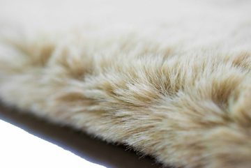 Hochflor-Teppich Teppich Kunstfellteppich Hochflor Faux Fur Hasenfell uni beige, Teppich-Traum, rechteckig, Höhe: 30 mm