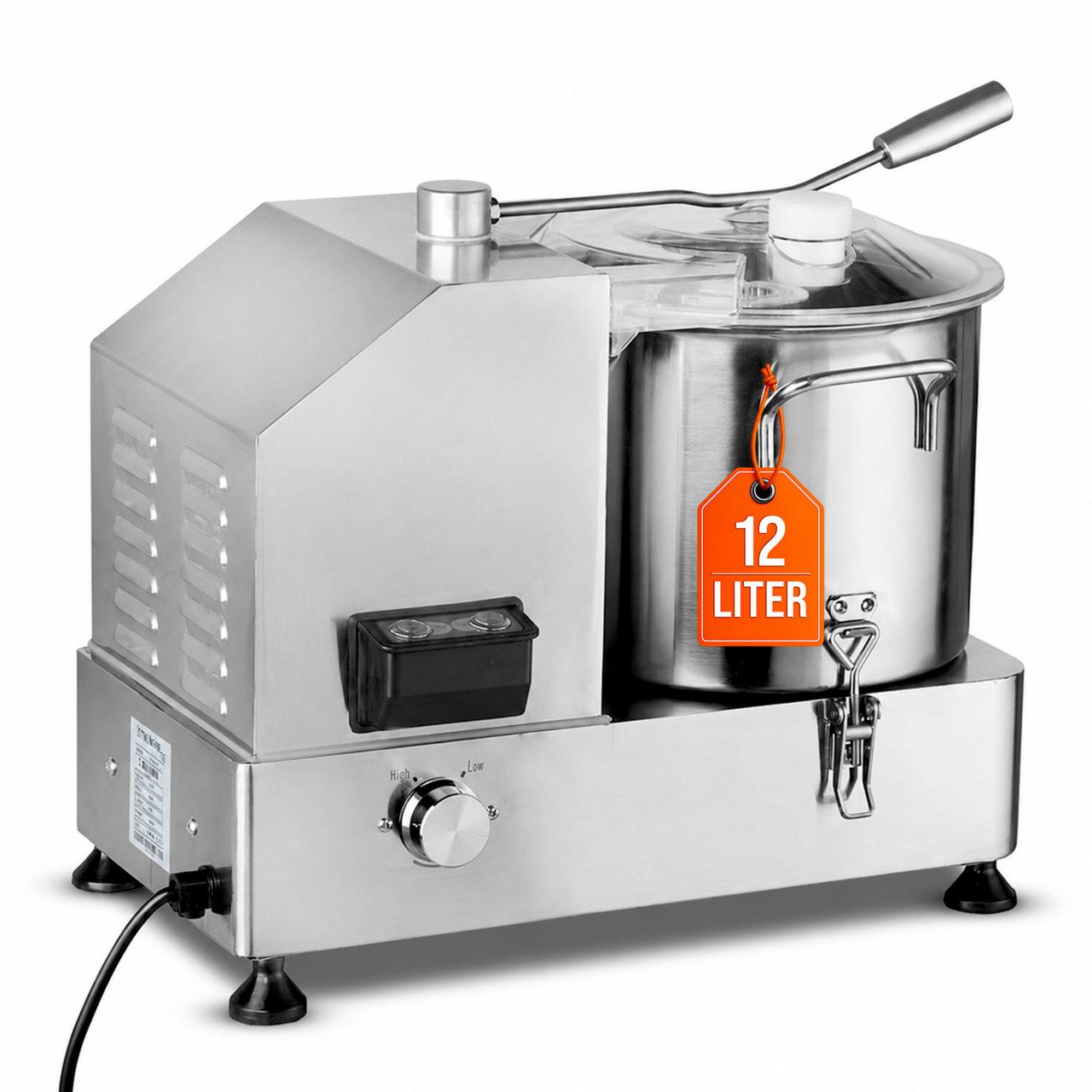 GastroHero Gemüsehacker Cutter 12 Liter leistungsstark Edelstahl Kutter Schneiden Zerkleinern, 2000 W