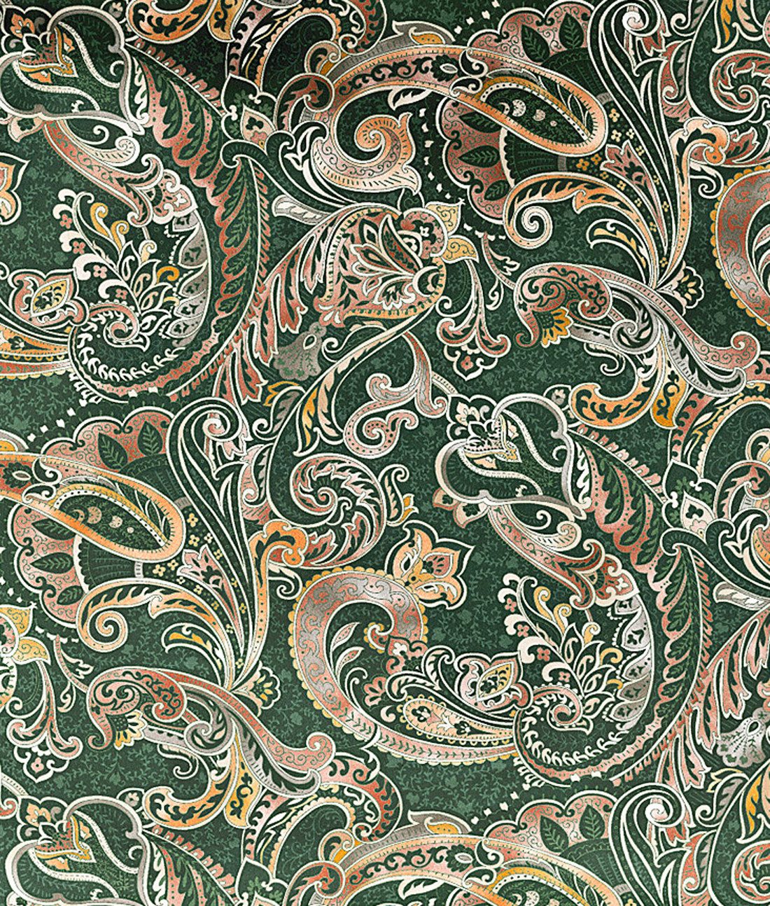 BIERBAUM Bettwäsche 135x200cm Paisley Dunkelgrün Braun, Mako-Satin, 2 teili günstig online kaufen