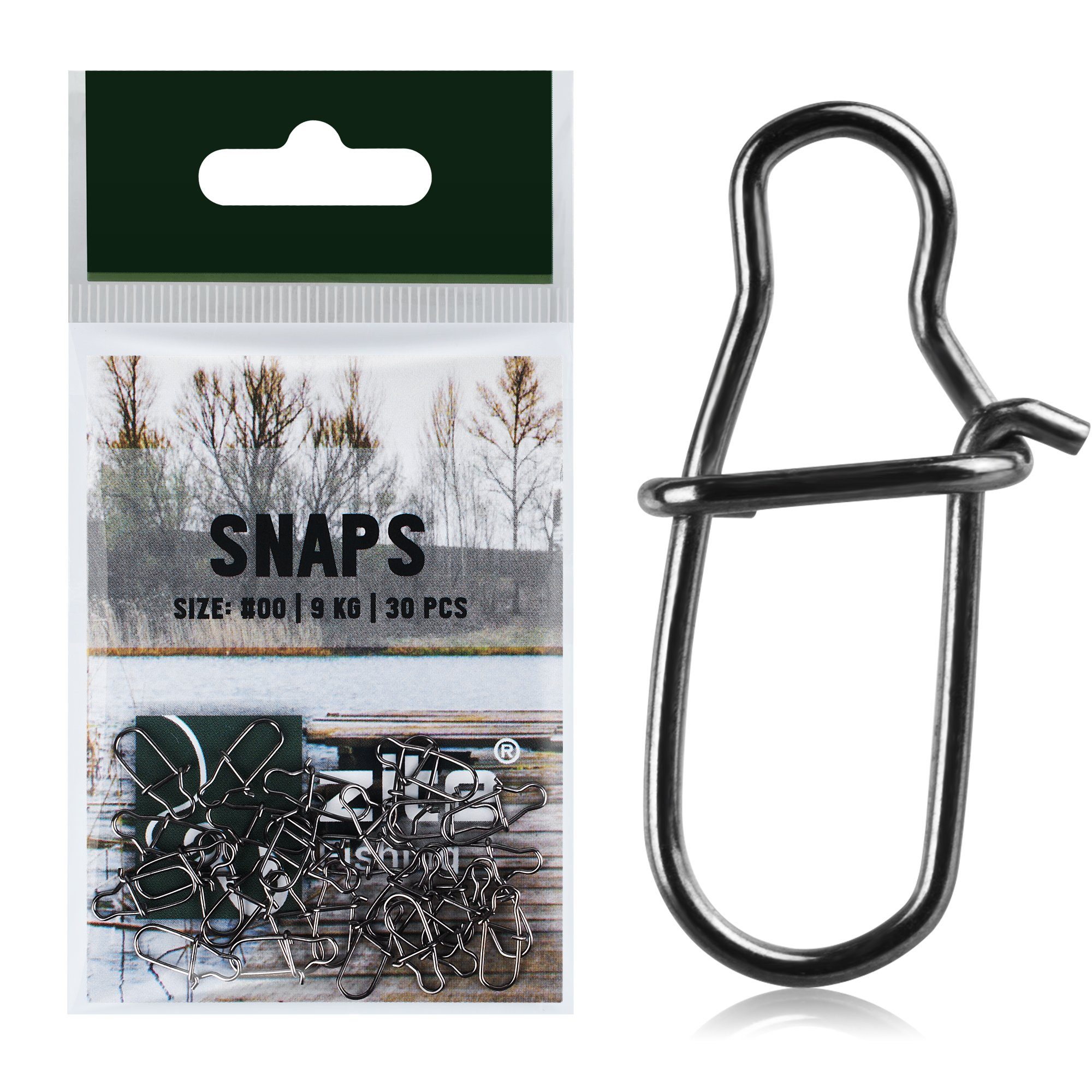 Angelwirbel Karabiner Snaps Set 30 Stück Angelwirbel Gr. #00 9kg Spinnangeln