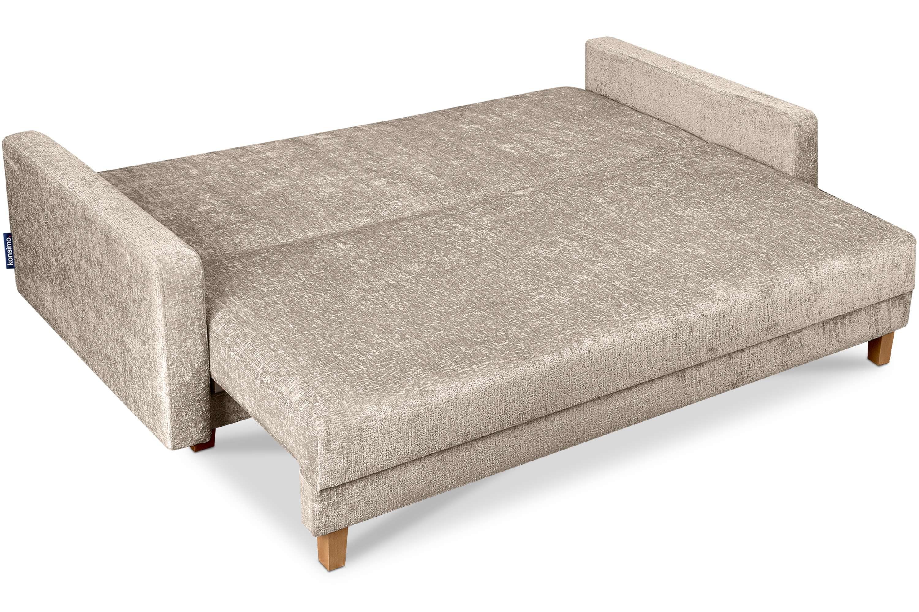 Konsimo Schlafsofa ERISO Schlaffunktion 196x150 Sofa Chenille-Oberstoff, cm, 3-Personen, Liegfläche mit