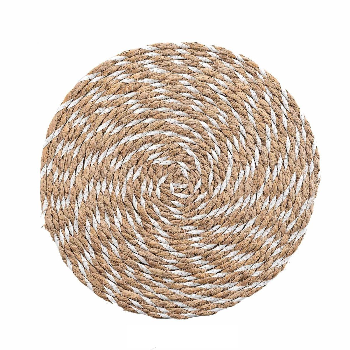 Macosa Home Platzset 2 STK. Stroh rund Braun Schwarz Weiß Platzmatten moder günstig online kaufen