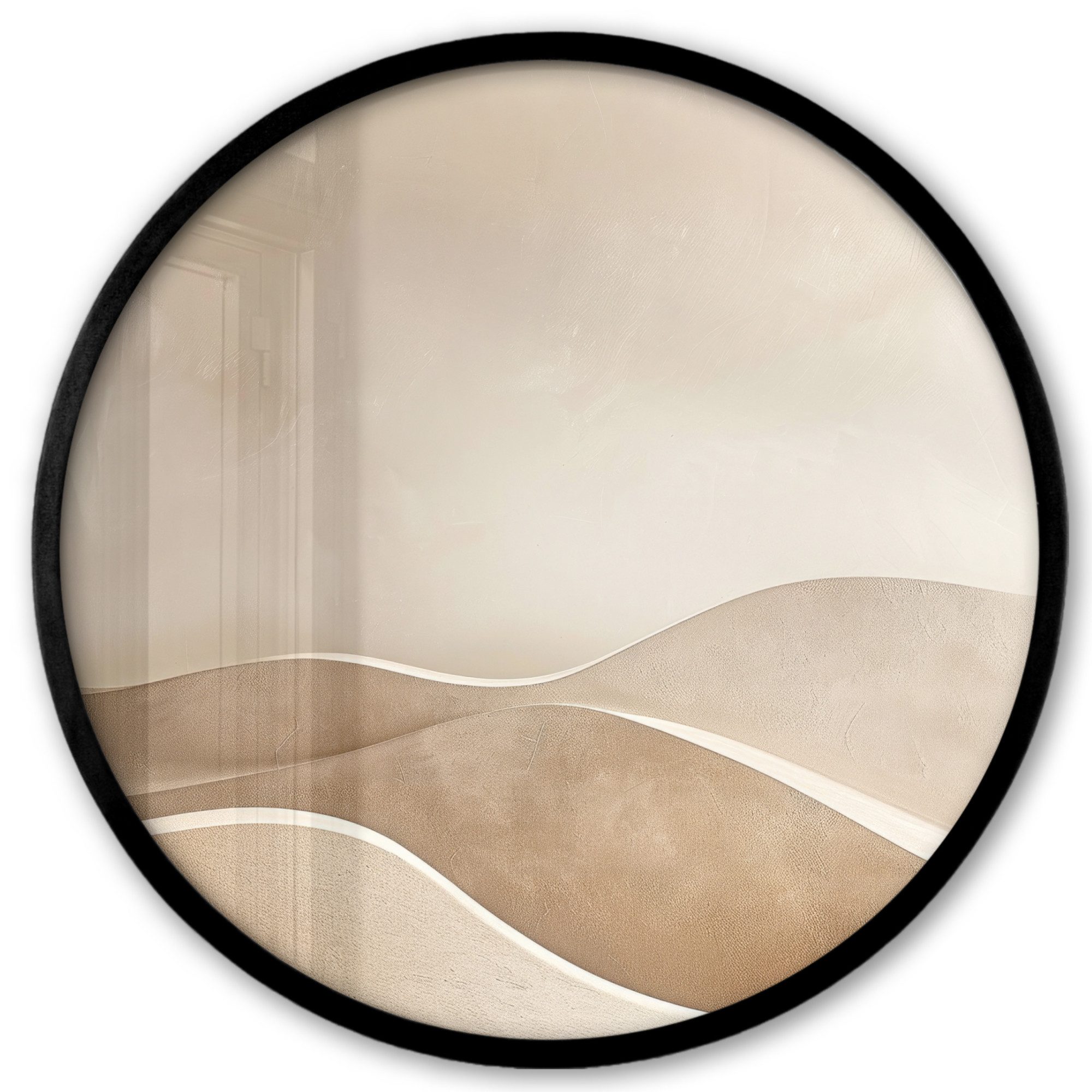 MuchoWow Poster Rund - Beige - Natur - Abstrakt - Modern, (1 St), Runde Wandbilder, Deko für Wohnzimmer und Schlafzimmer, 40x40 cm
