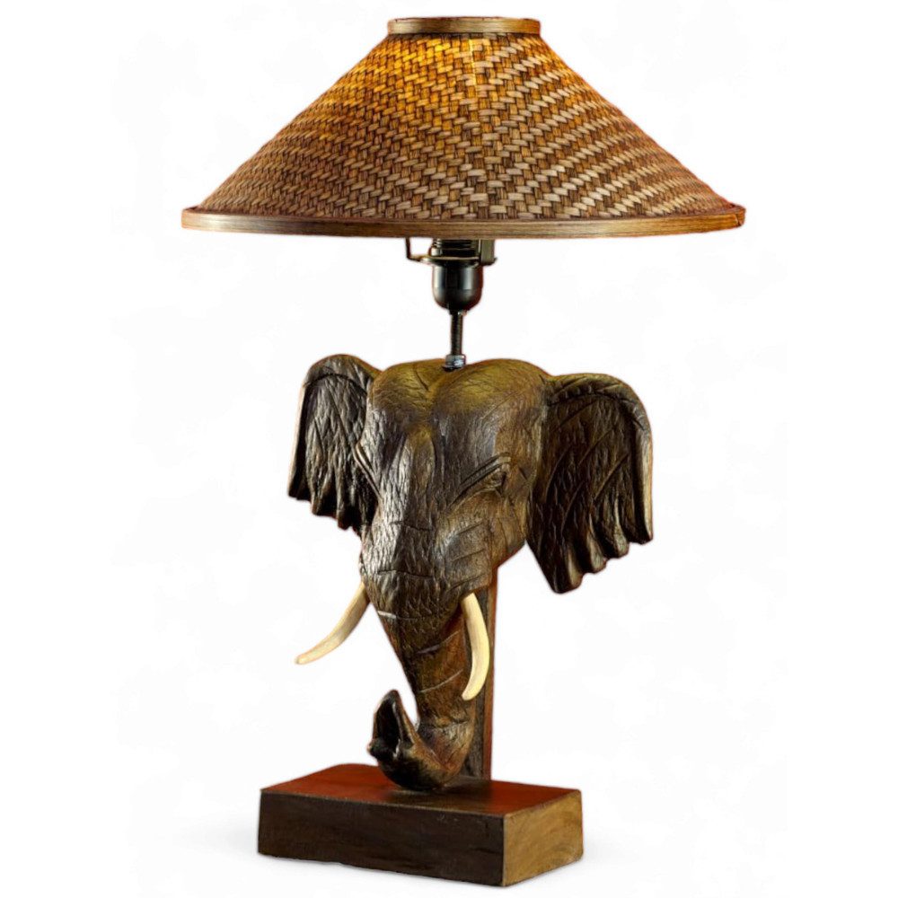 Kinaree Tischleuchte Holz Tischlampe CHANG, ohne Leuchtmittel, 1x E27 EEK A - G, max. 25W, handgefertigt aus Massivholz