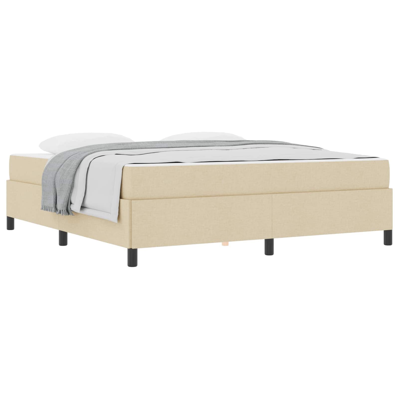 vidaXL Bett Boxspringbett Creme 180 x 200 cm Stoff (1-tlg)