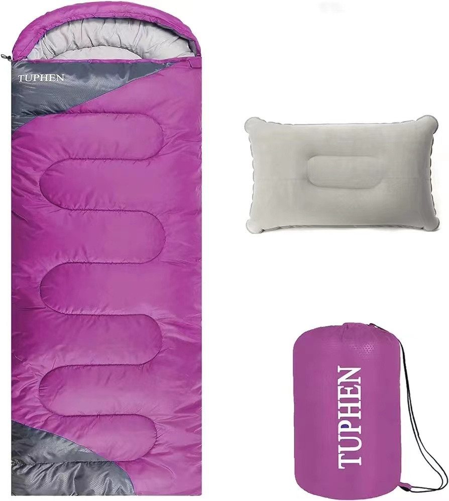 TUPHEN Schlafsack Camping-Schlafsack, Leicht, Wasserdicht, Kompakt 220*80 cm (1 tlg), Separater Fußreißverschluss, Komforttemperatur von 16°C bis 24°C