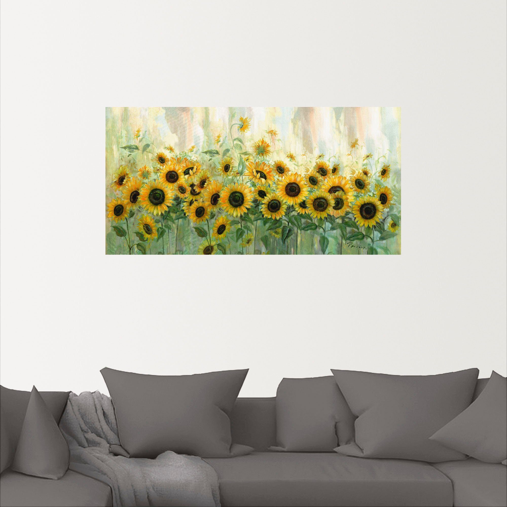 Größen in als Artland Sonnenblumenwiese, Alubild, Blumen versch. oder Poster Wandbild Wandaufkleber St), Leinwandbild, (1