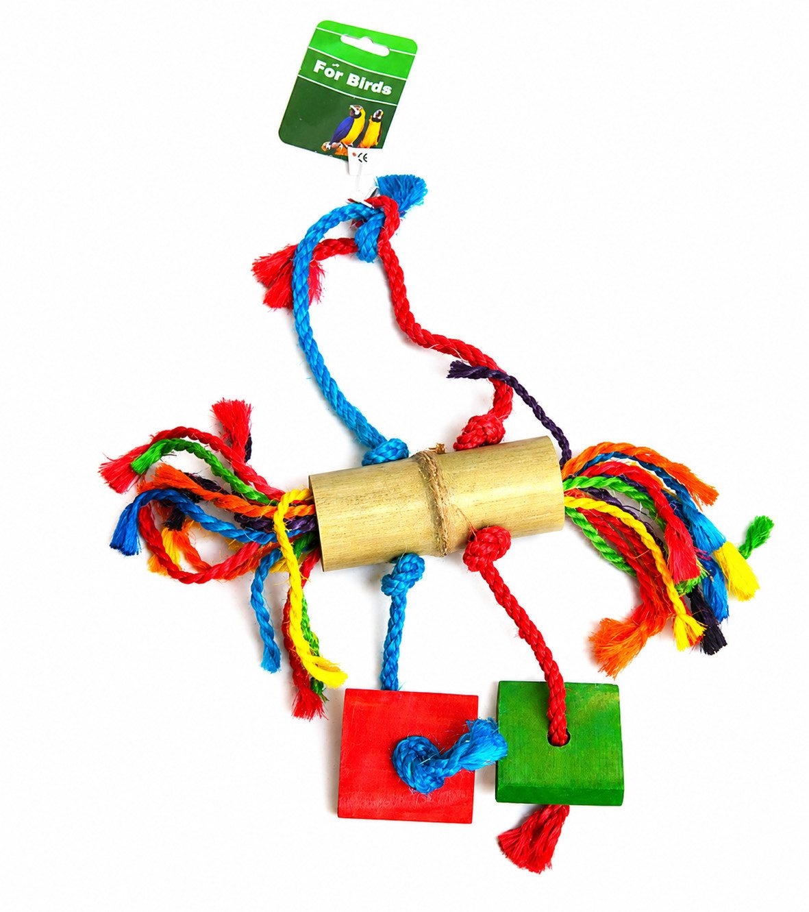 Ollesch Vogelspielplatz Papageienspielzeug Vogelspielzeug Kletterseil mit Holz-Details 36 cm