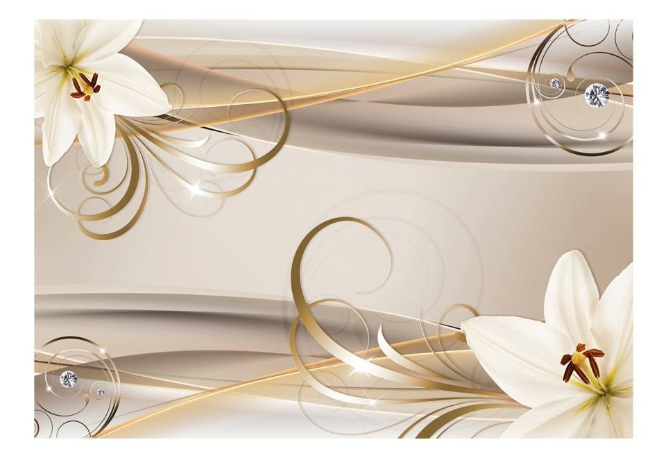 lichtbeständige Gold Vliestapete and Lilies The Design halb-matt, Spirals KUNSTLOFT 1x0.7 m, Tapete