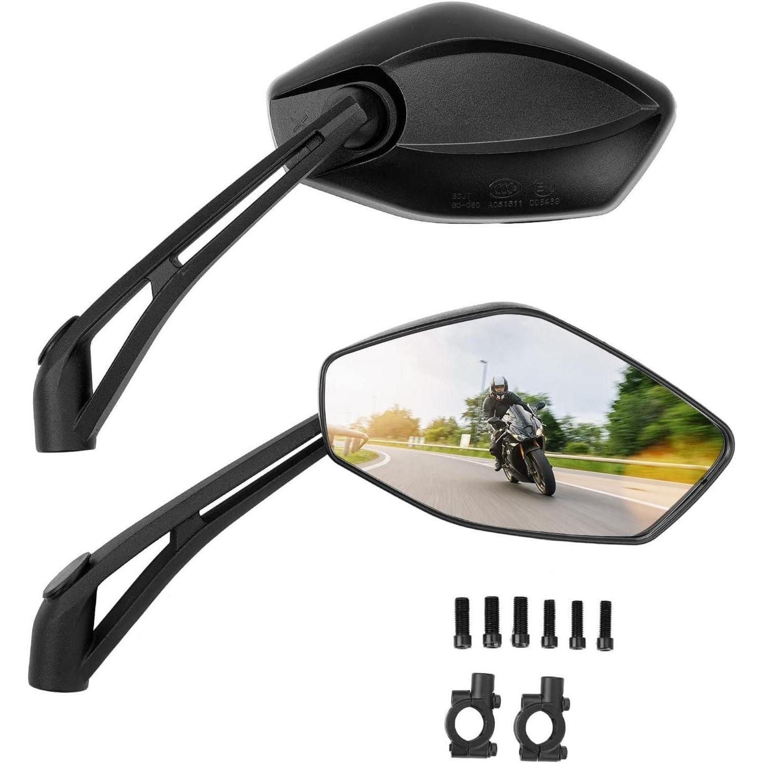 LuxusKollektion Motorradspiegel Motorrad Rückspiegel e geprüft einstellbares Drehgelenk