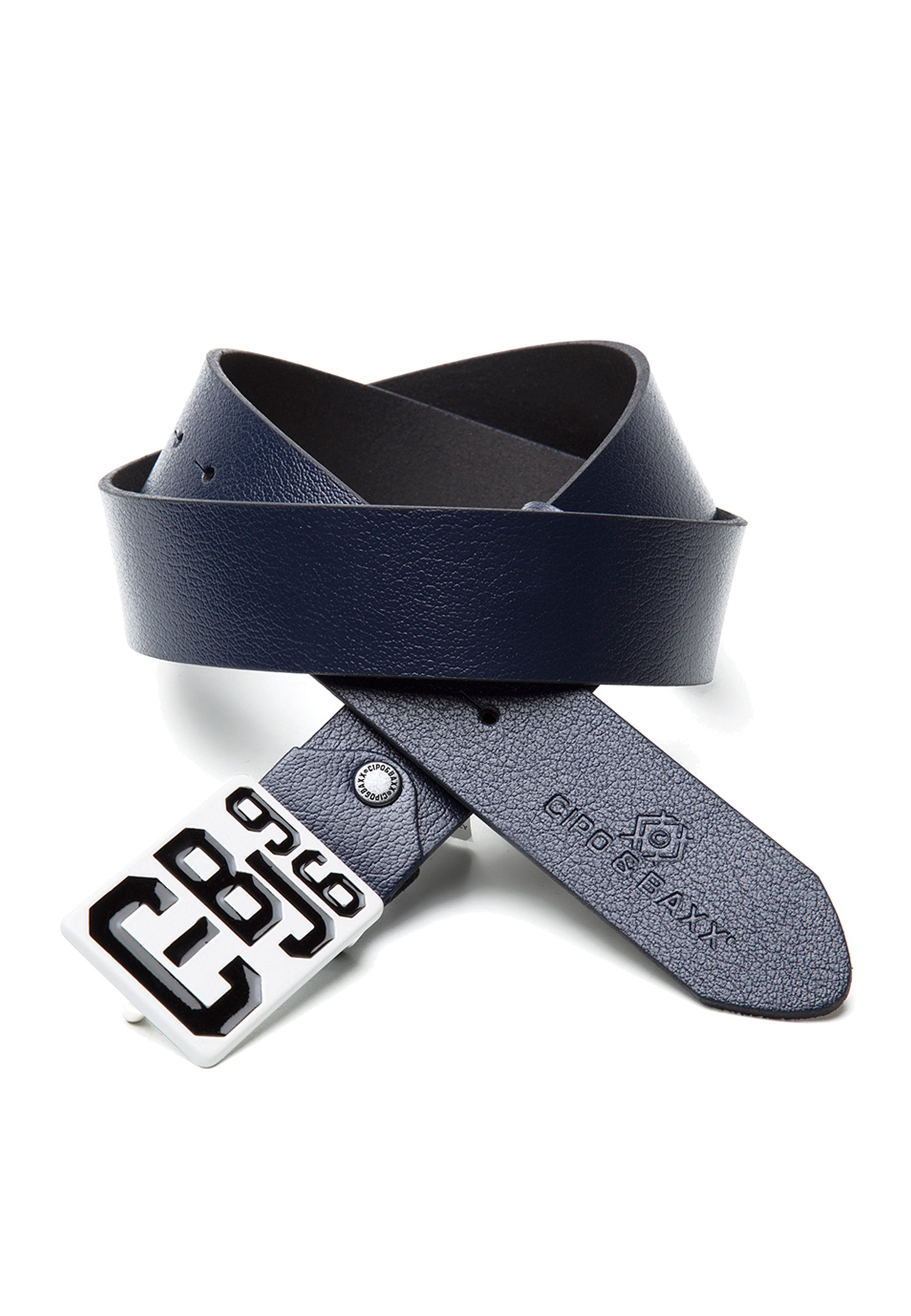 Cipo & Baxx Ledergürtel tollem blau in Design