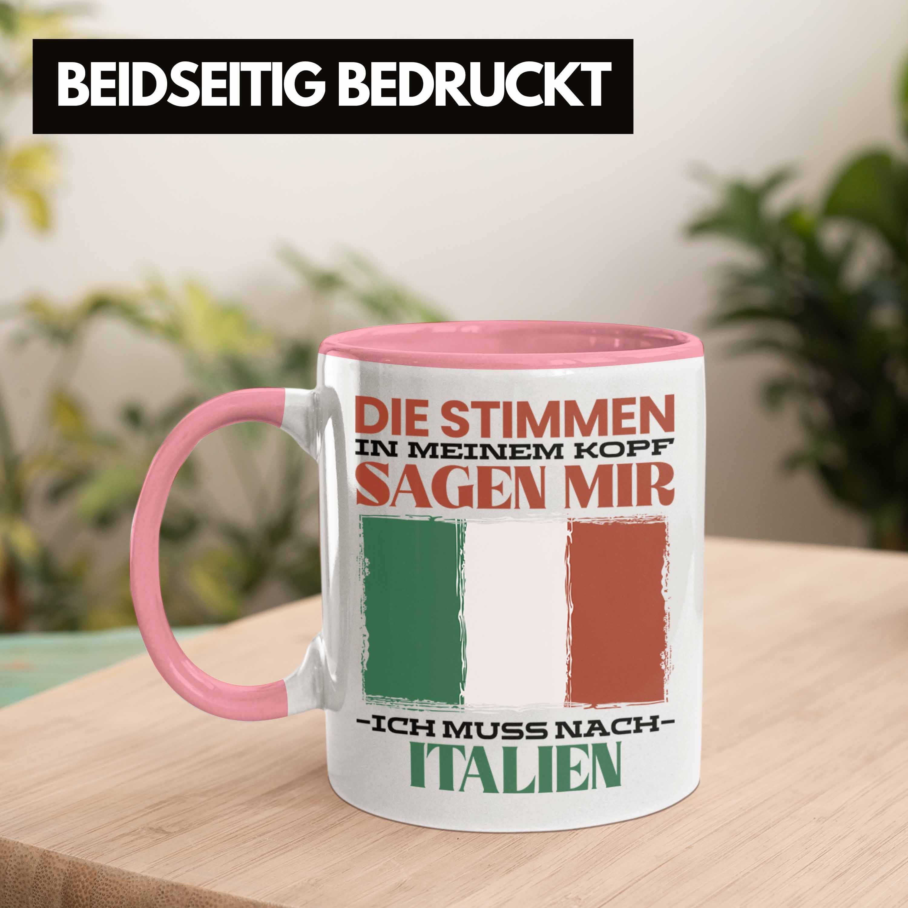 Spruch Tasse Heimat Geschenkidee Trendation Geschenk Urlaub Italien Italiener Rosa Tasse