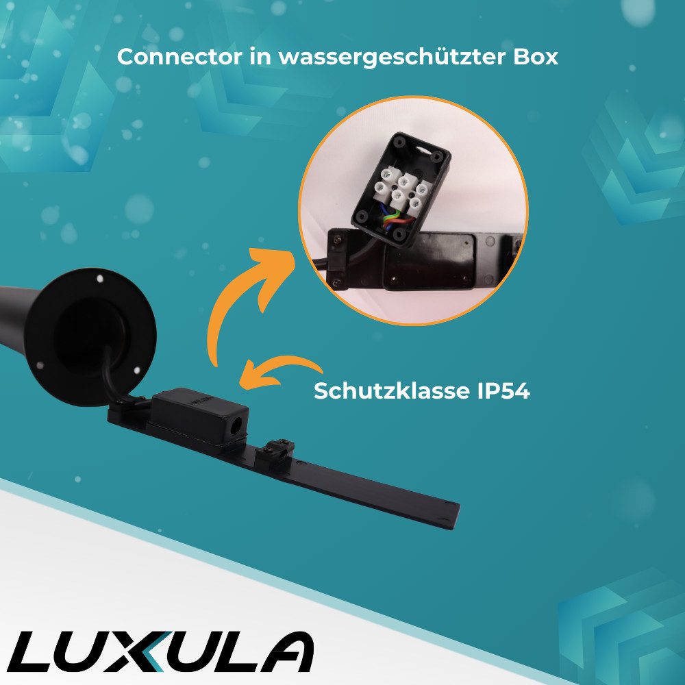 LUXULA LED Pollerleuchte LUXULA LED Wegeleuchte 10 W schwarz