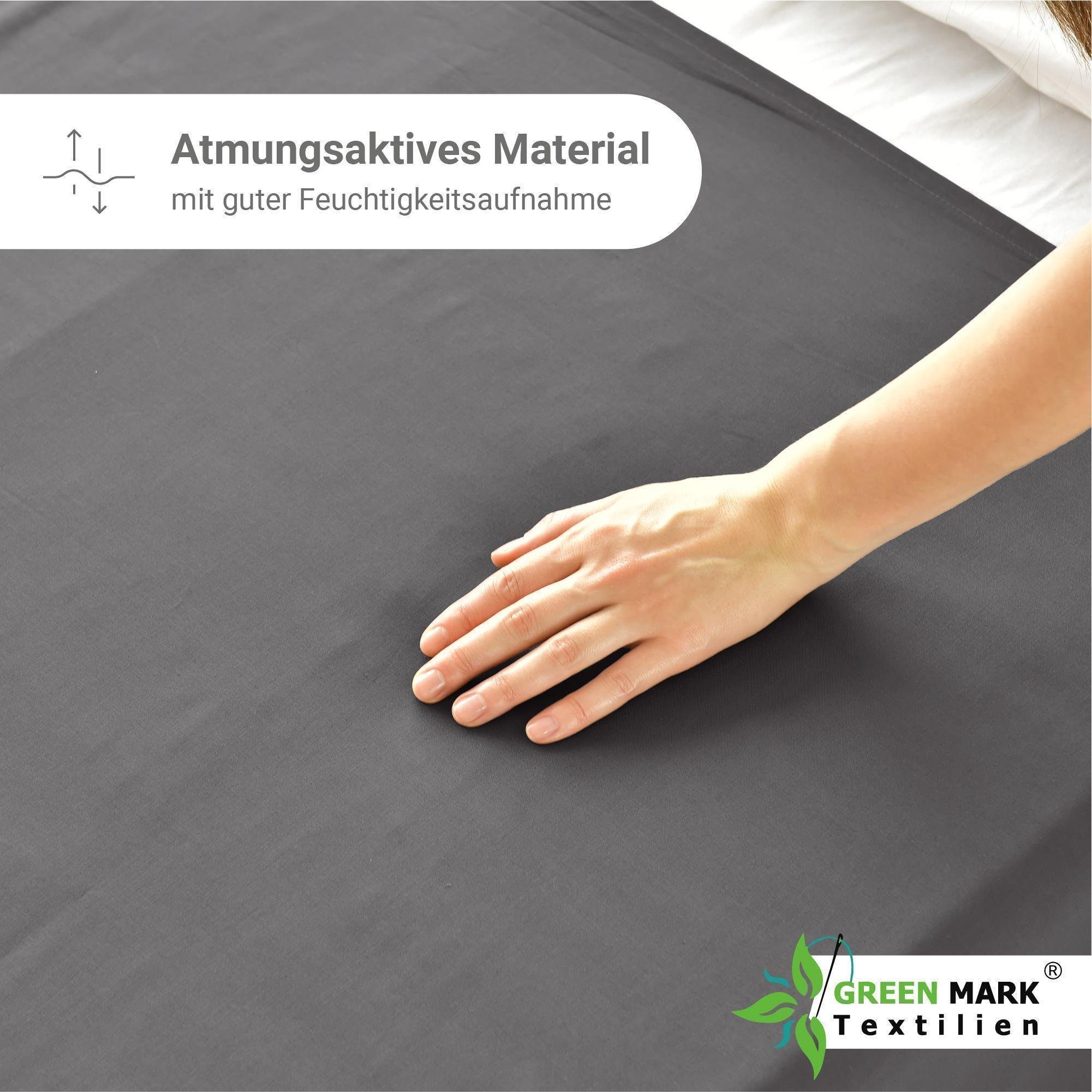 NatureMark Bettlaken 2er-Set klassisches Betttuch Haustuch, 100% Baumwolle, Gummizug: ohne, (2 Stück), Laken Haustuch, viele Größen und Farben, 150x250 cm, Anthrazit grau