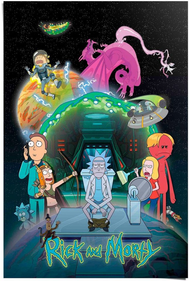 Reinders! Poster Rick and Morty - toilet adventure