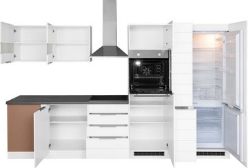 Kochstation Küche KS-Luhe, Stellbreite 240x330 cm, wahlweise mit oder ohne E-Geräten, MDF-Fronten