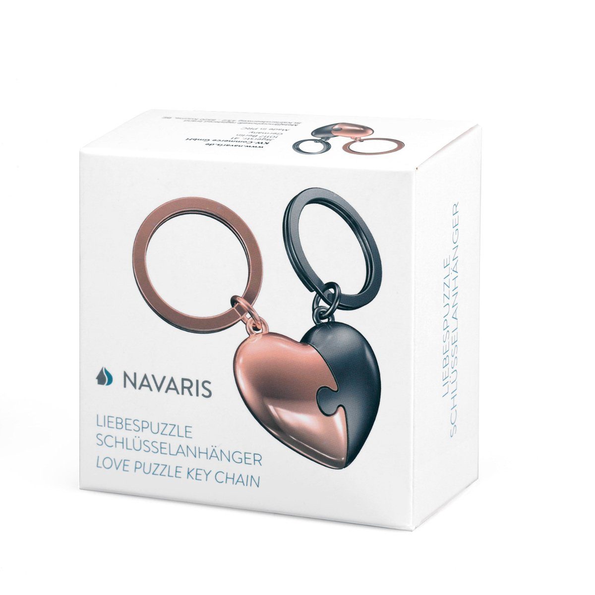 Damen Schlüsselanhänger Navaris Schlüsselanhänger, Liebespuzzle - Anhänger mit hochwertiger Zinklegierung - Keychain für Schlüss