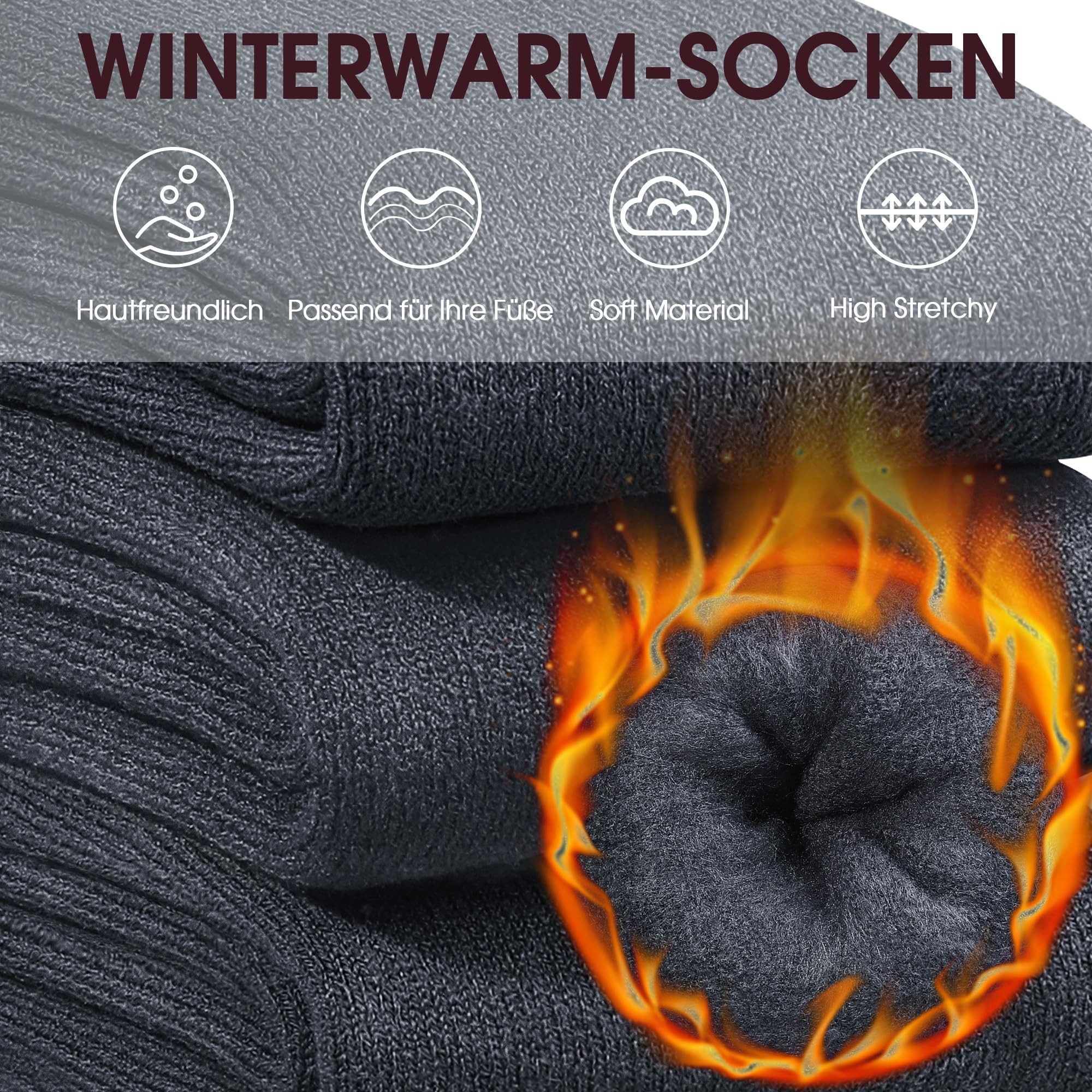 FOUORTUNATE-BEE Thermosocken Warme Herren-Socken für den Winter, atmungsakt günstig online kaufen