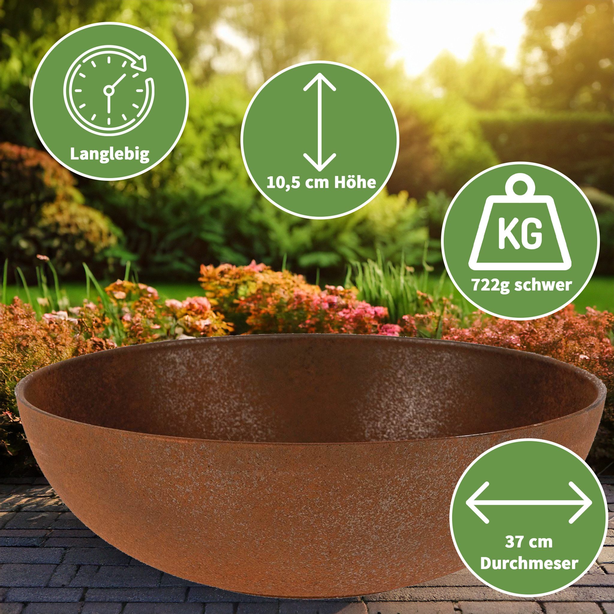 matches21 HOME & HOBBY Blumentopf Runde günstig online kaufen