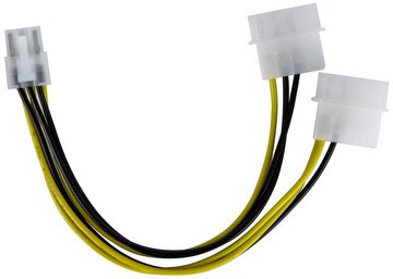 Poppstar Grafikkarten-Kabel, (15 cm), Macht aus ungenutzen Molex Stromsteckern ein 6-poliges PCI-Express