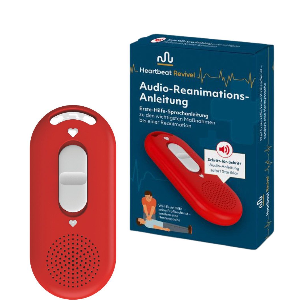 Heartbeat Revivel Erste-Hilfe-Set Audio-Reanimations-Anleitung - Ohne App & Internet, sofort startklar, (1 St), Kompakt für Zuhause & unterwegs