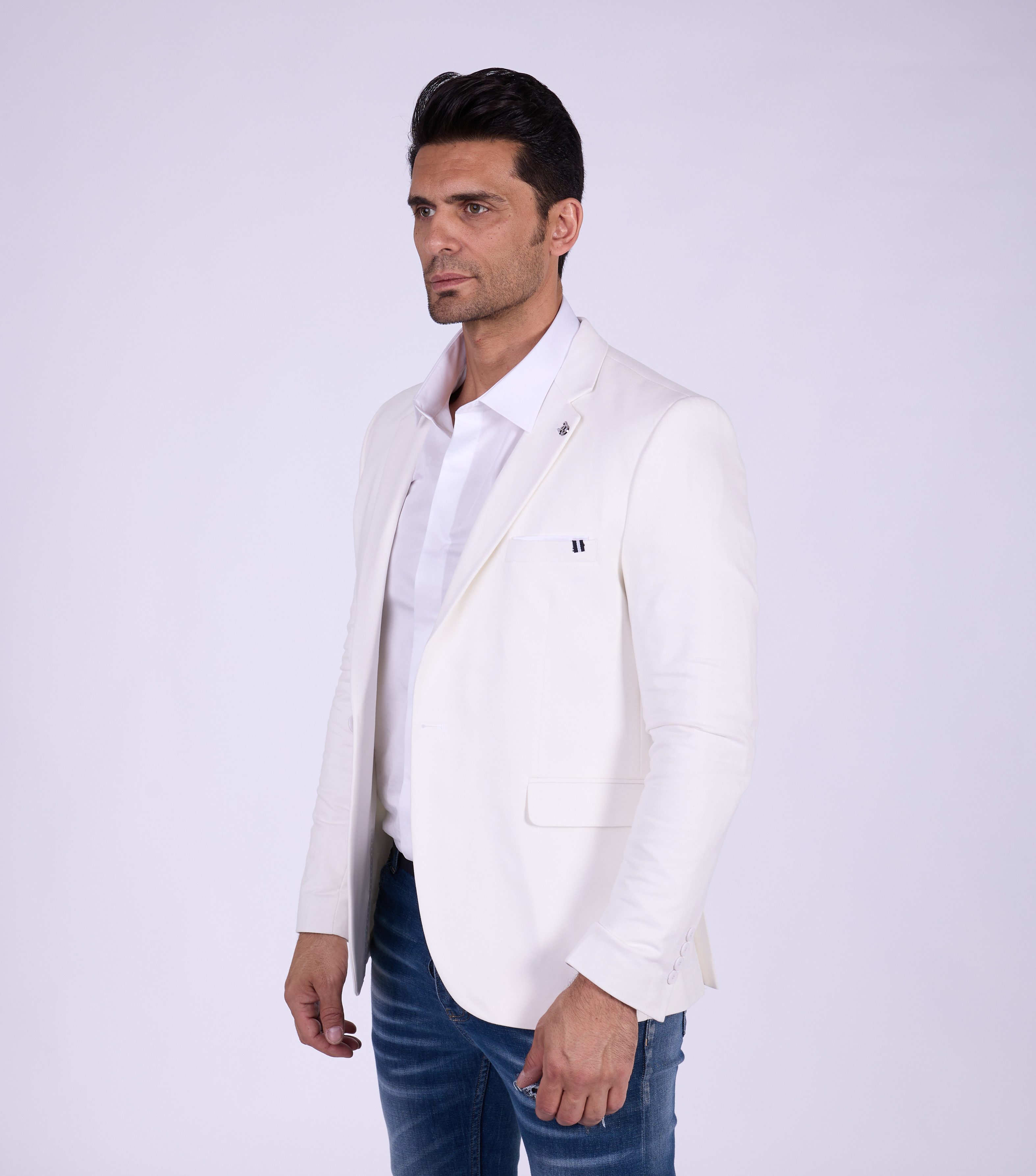 Denim Distriqt Jerseysakko Sportliches Herren SLIM FIT Jersey Sakko mit Str günstig online kaufen