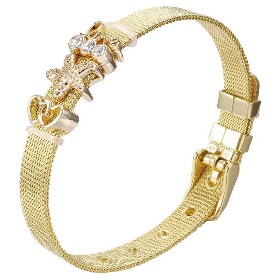 Heideman Armband Milanaise gold (Armband, inkl. Geschenkverpackung), mit  verschiedenen Charms 