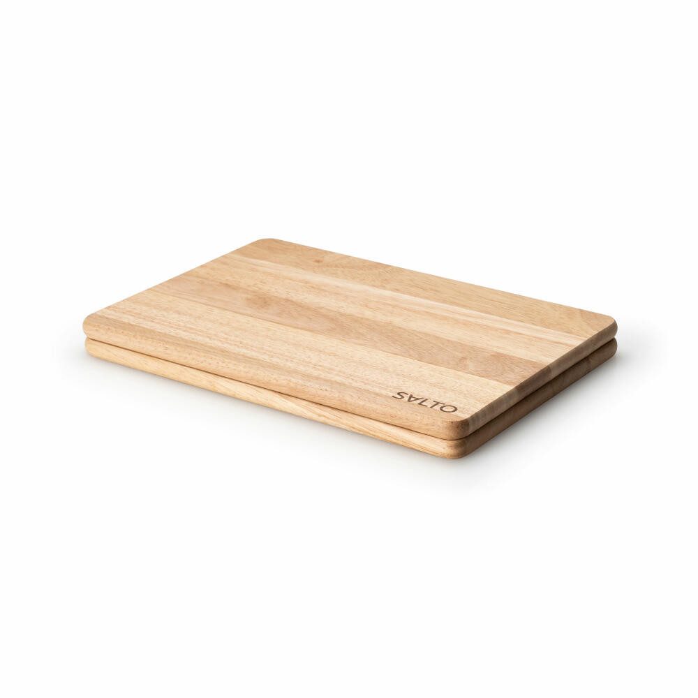 Continenta Schneidebrett SALTO 2er Set Gummibaum 30 x 21 x 1.2 cm, Gummibaumholz