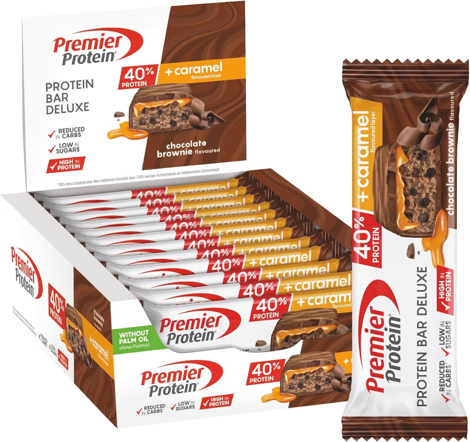 Premier Protein 12x50g Eiweißriegel Bar Deluxe 40% Riegel, 12 er 12 St., 600 g
