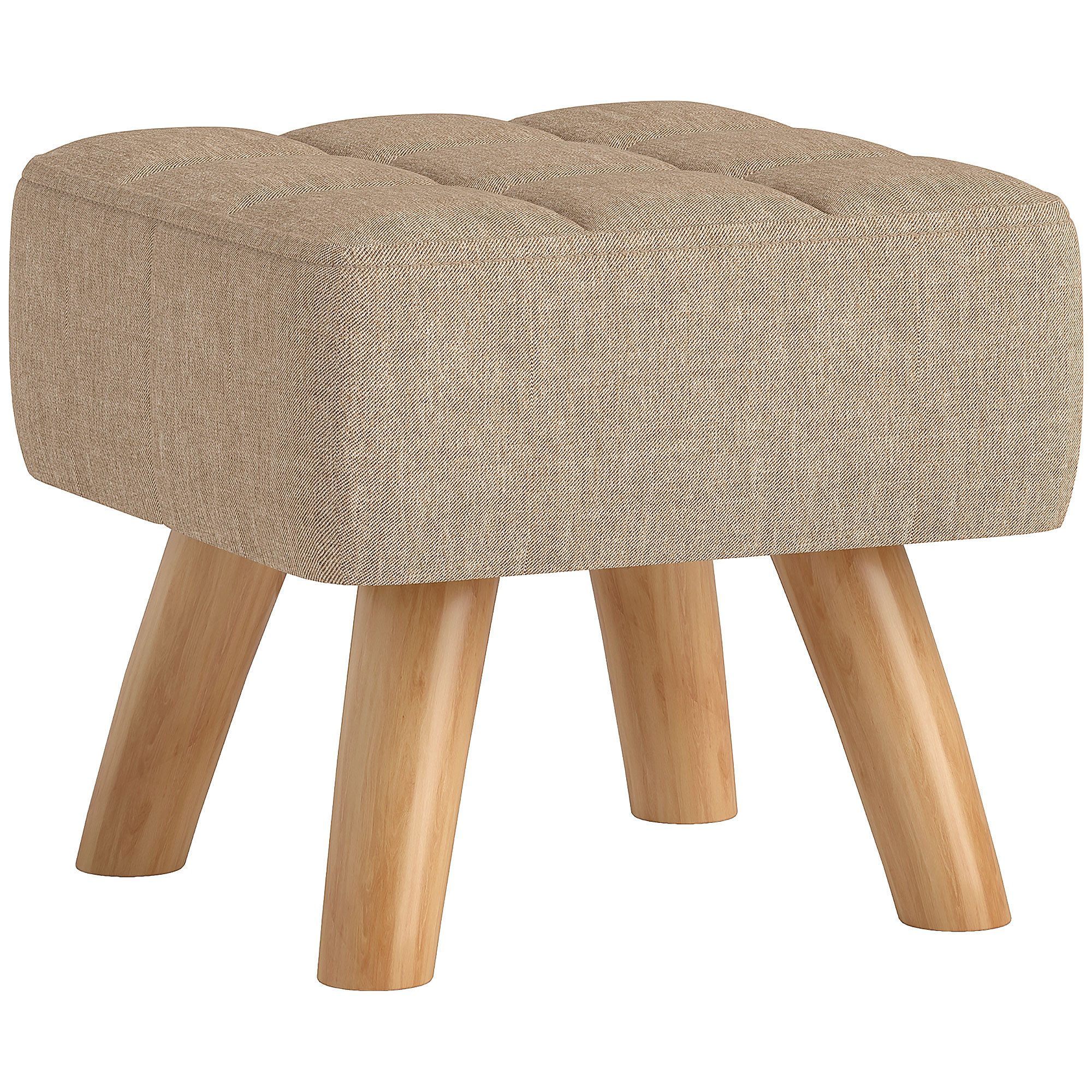 HOMCOM Fußhocker mit Leinenoptik, Holzbeine (Moderner günstig online kaufen