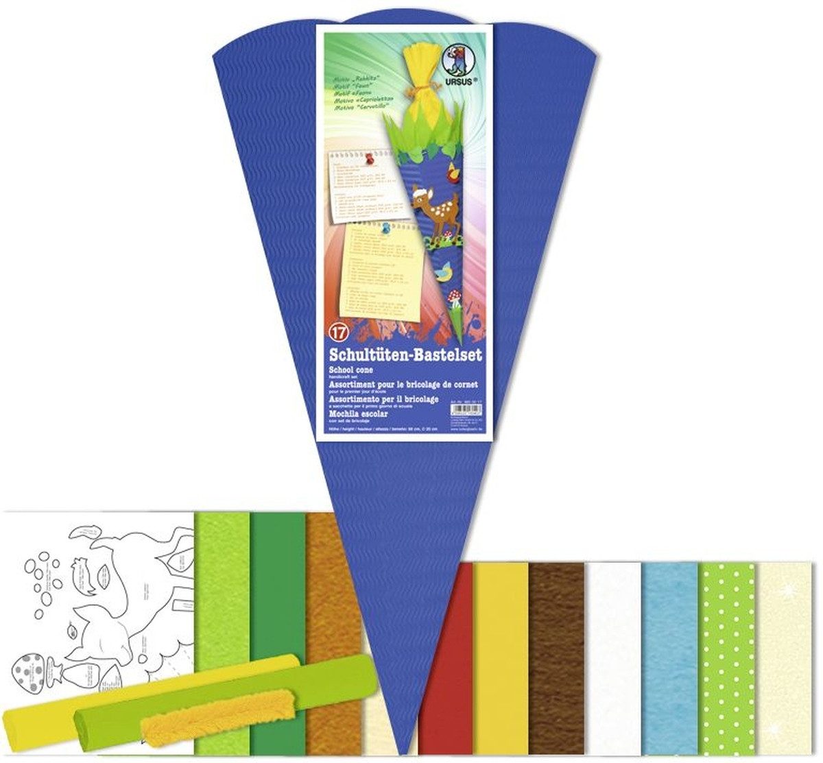 Ursus - Ludwig Bähr Schultüte Школьные ранцы-Bastelset 68cm Rehkitz