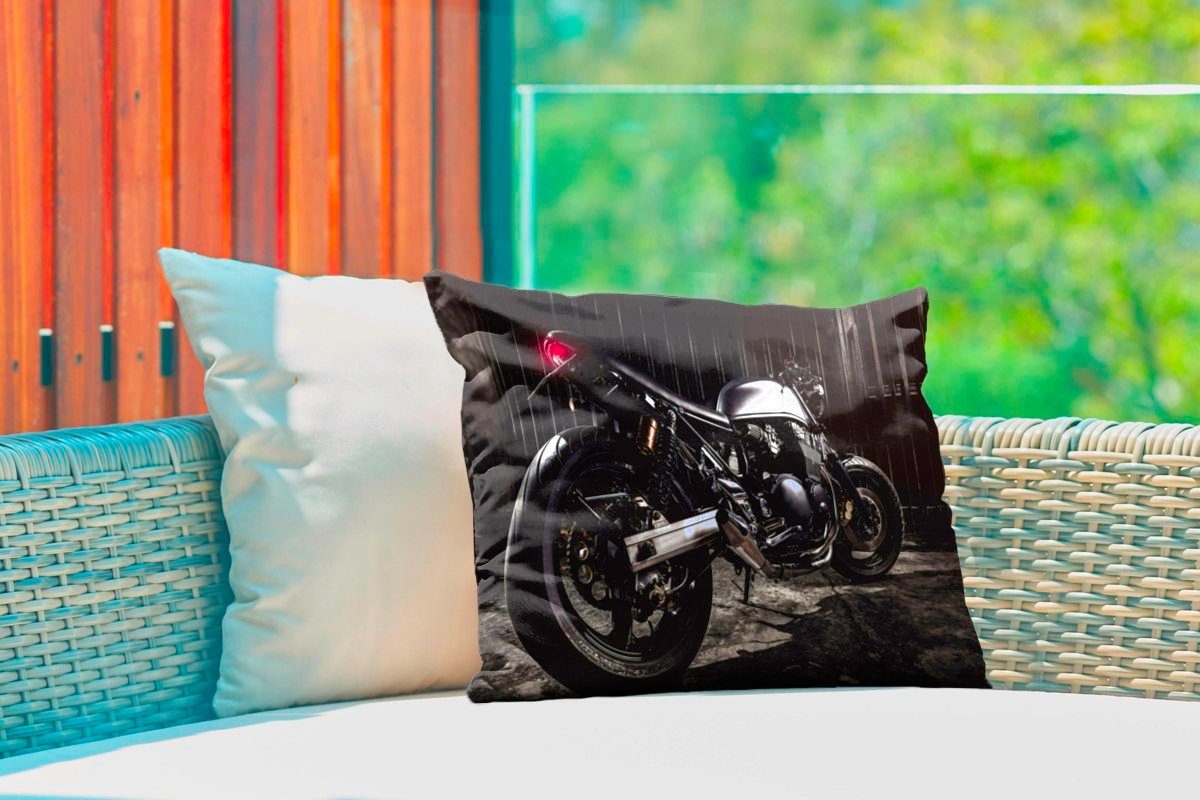 Schönes Motorrads, Bild schönen Outdoor-Dekorationskissen, Dekokissen Dekokissenbezug, Kissenhülle MuchoWow eines Polyester,