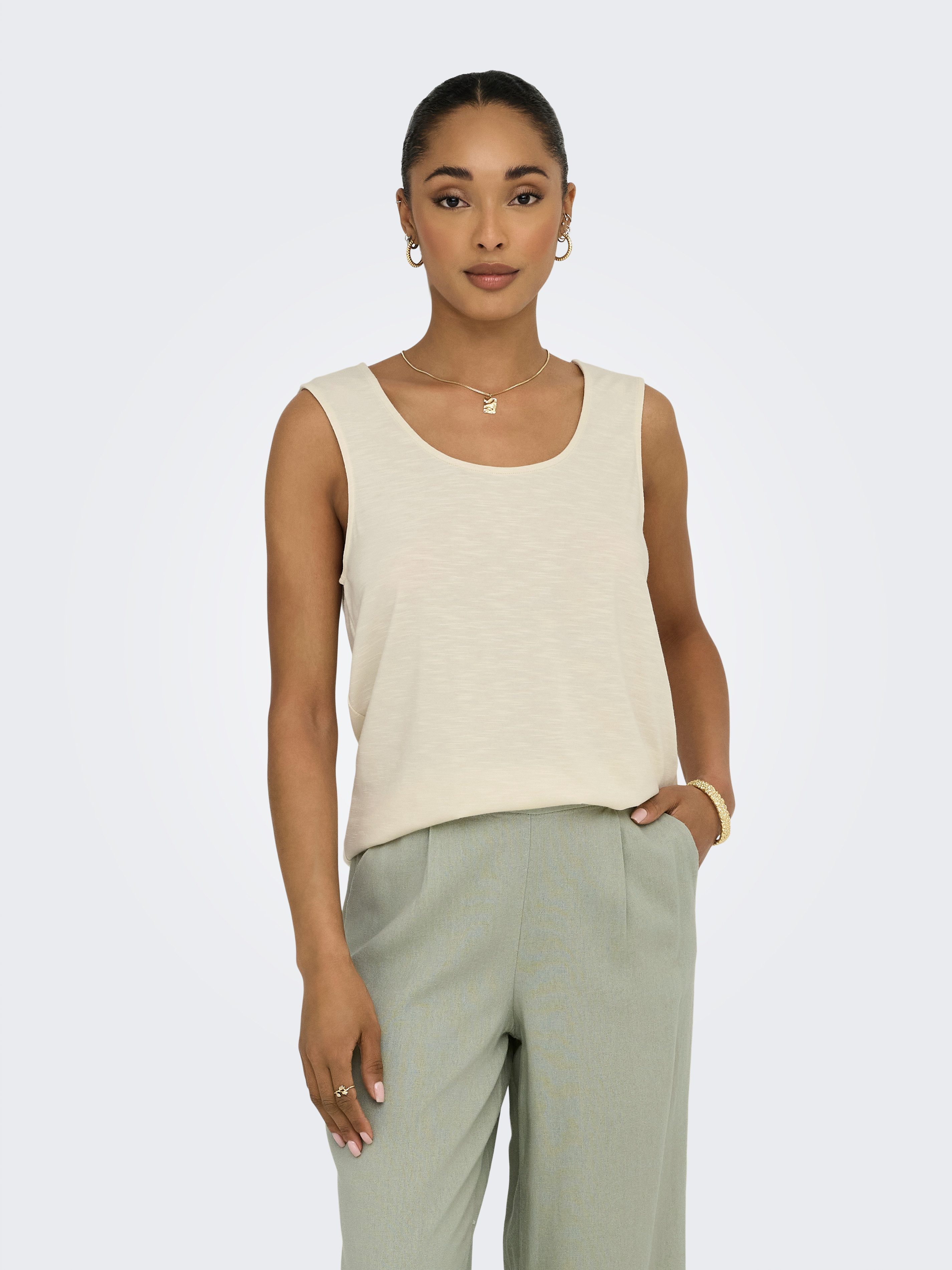 ONLY Spitzentop ONLFREDA S/L U-NECK MIX günstig online kaufen