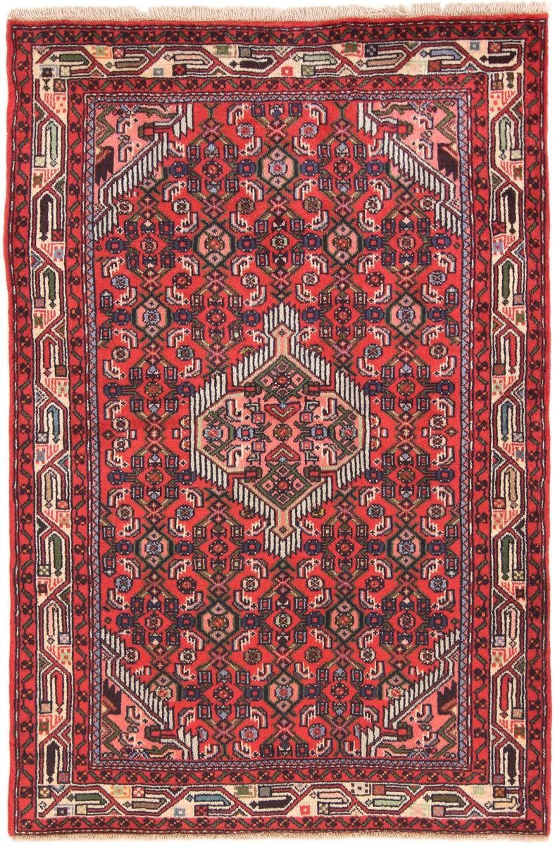 Orientteppich Hamadan 101x154 Handgeknüpfter Orientteppich / Perserteppich, Nain Trading, rechteckig, Höhe: 8 mm
