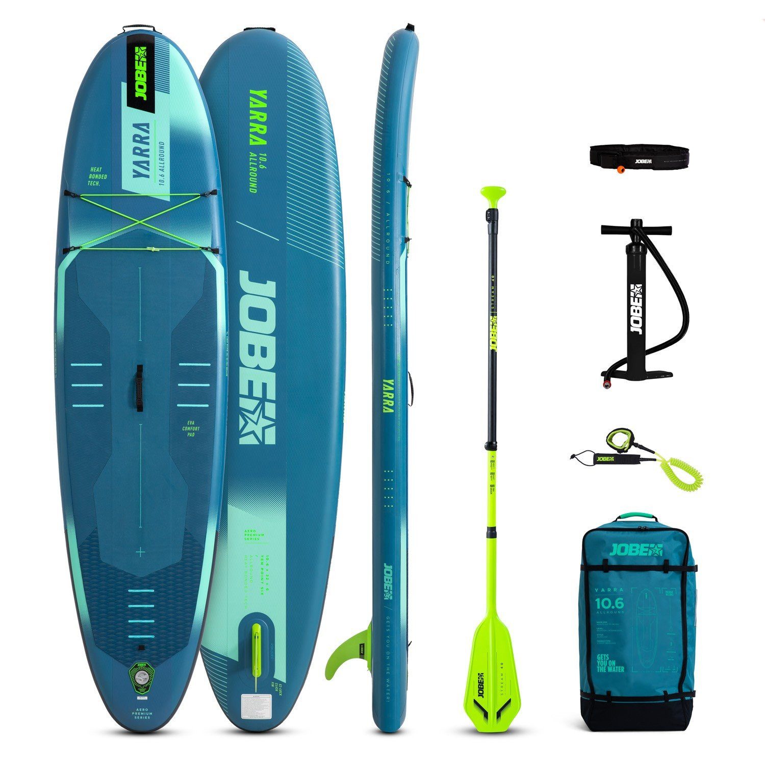 SUP-Board Jobe Aero Yarra SUP Board 10.6 Package Blue Stand up Paddle