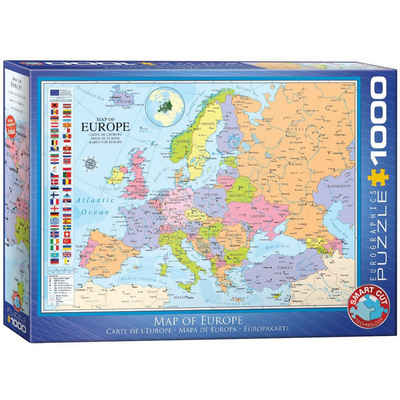 empireposter Puzzle Landkarte von Europa - 1000 Teile Puzzle Format 68x48 cm., 1000 Puzzleteile