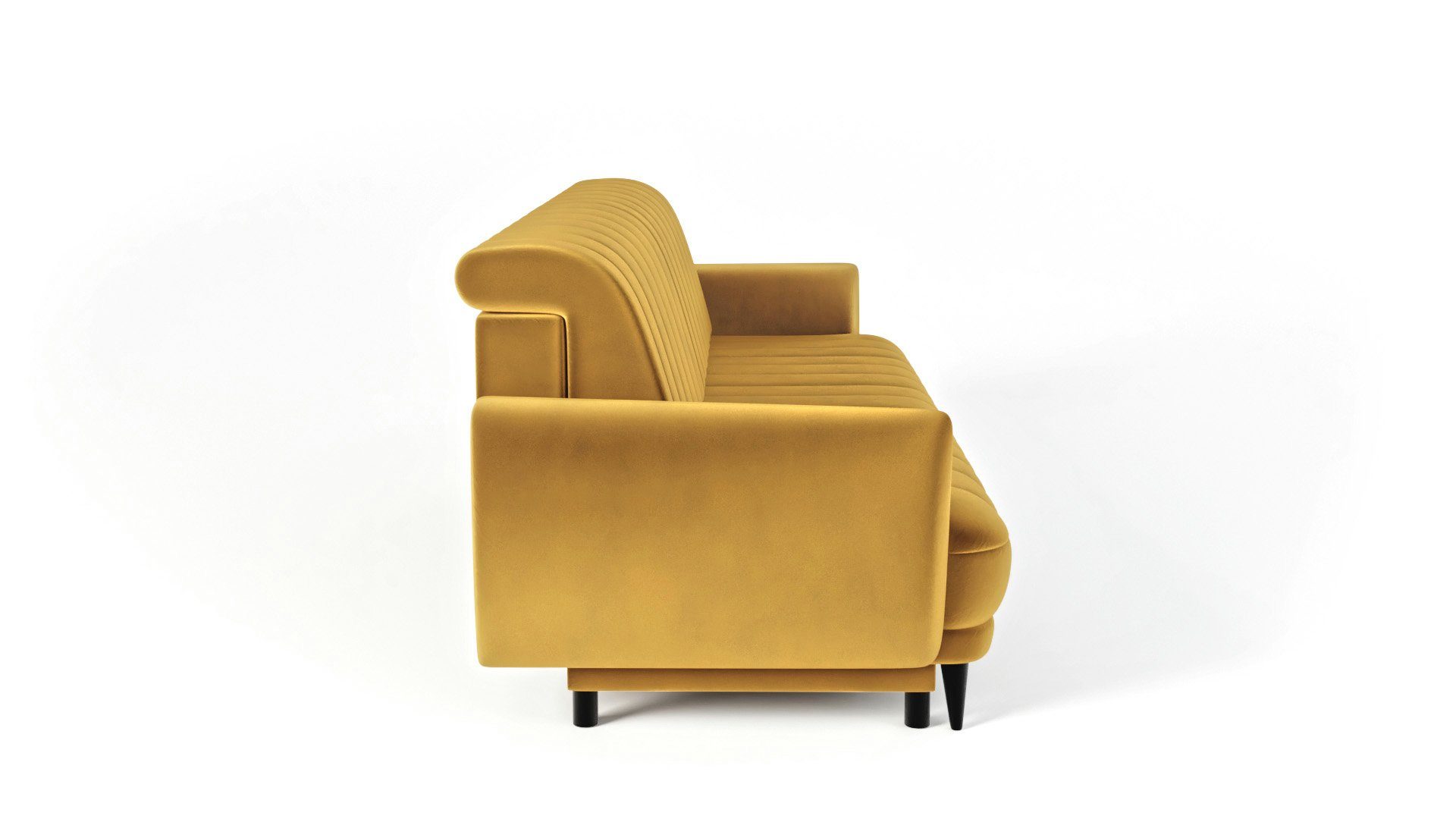 Sofa 3-Sitzer Wohnzimmer Elegantes - - 3 Sofa modernes - bequemes Rolo 3-Sitzer Sofa Gelb Dreisitziges Siblo