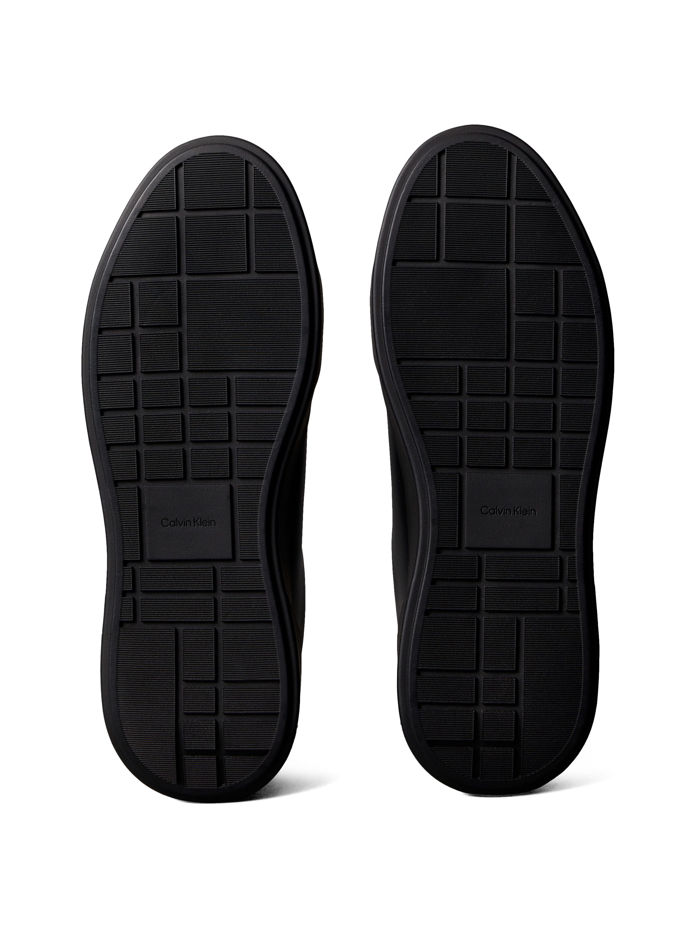 Calvin Klein CHUNKY CUPSOLE LACEUP LTH BT AOP Sneaker Halbschuh, Freizeitschuh, Schnürschuh mit geprägtem Fersenbereich