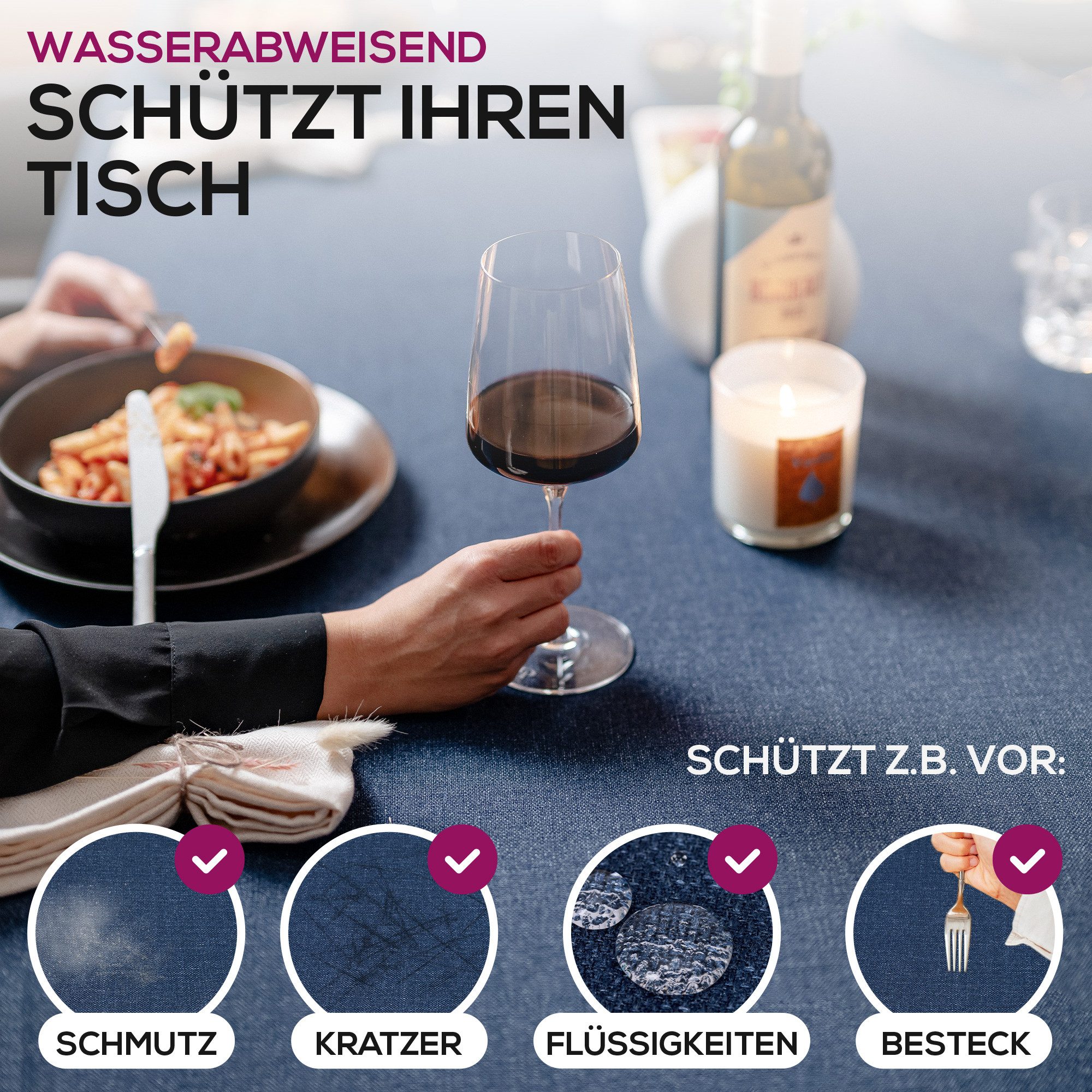 Beautex Tischdecke Elegante Tischdecke Edel Leinenoptik, Lina Tischdecke un günstig online kaufen