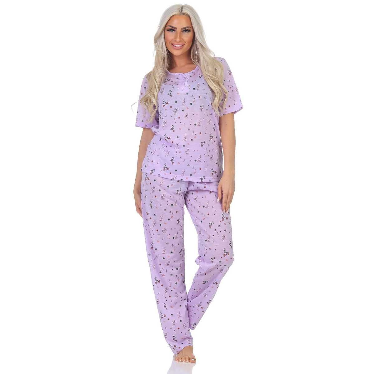 EloModa Pyjama Damen Pyjama zweiteiliger Schlafanzug Pyjama-Set, M L XL 2XL (2 tlg) – Bild 2 von 4